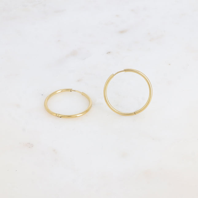 Hoop earrings - classic 30mm ring, 2mm thick