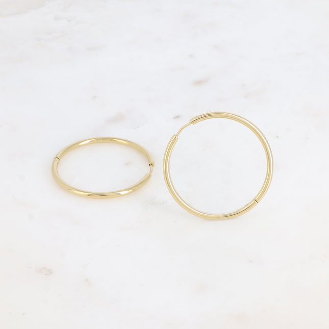 Hoop earrings - classic 40mm hoop, 2.5mm thick