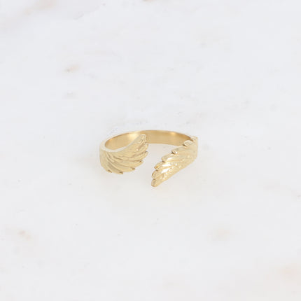 Bague ouverte - deux ailes texturées