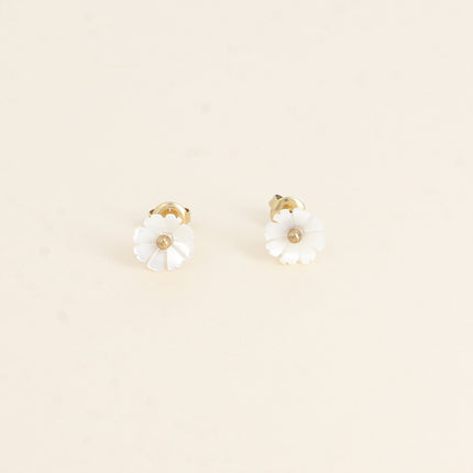 Boucles puces - petite fleur nacrée