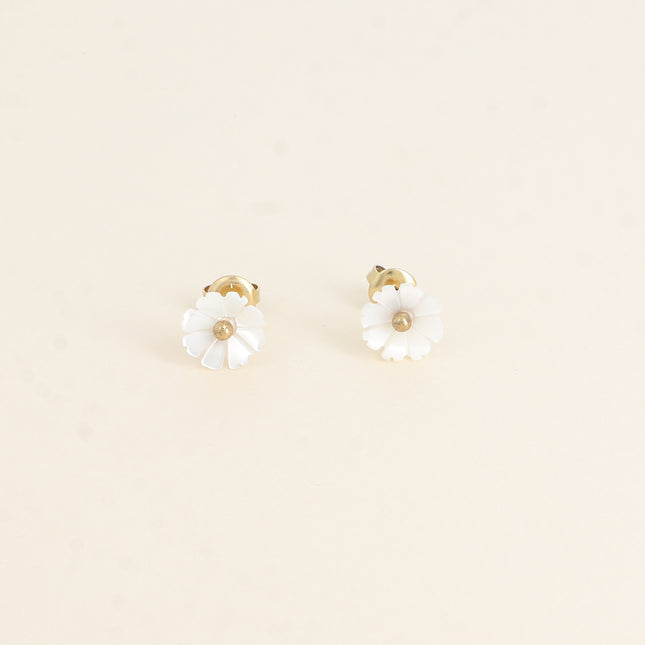 Boucles puces - petite fleur nacrée