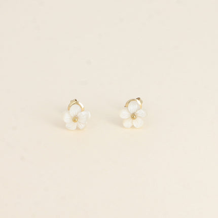 Boucles puces - petite fleur nacrée