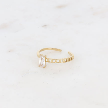 Bague Louania - oxyde de zirconium rectangle