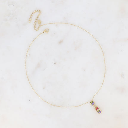 Collier - pendentif rectangulaire avec cristaux