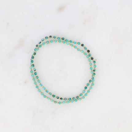Lot de 2 bracelets élastiques - pierres naturelles