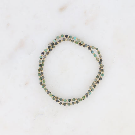 Lot de 2 bracelets élastiques - pierres naturelles
