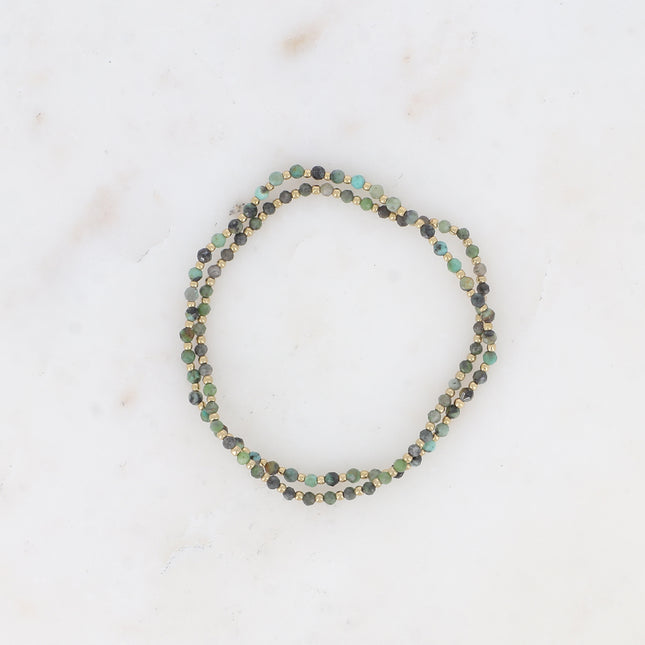 Lot de 2 bracelets élastiques - pierres naturelles