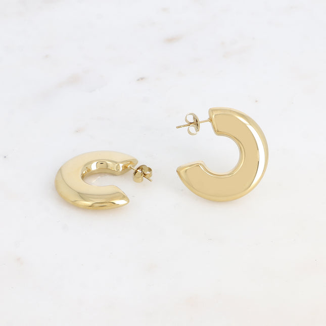 Darmelis Creole Earrings - 30mm flat hoop
