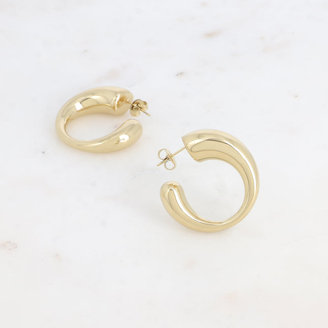 Creole earrings - 32mm wavy ring