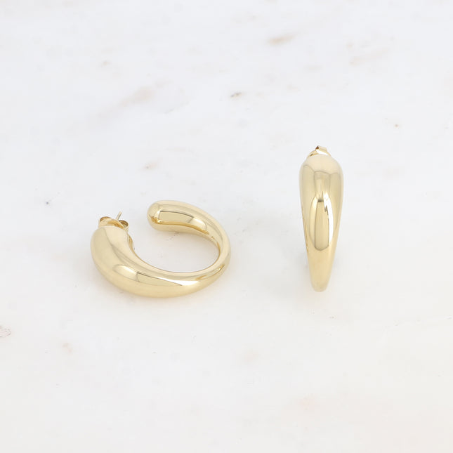 Creole earrings - 32mm wavy ring