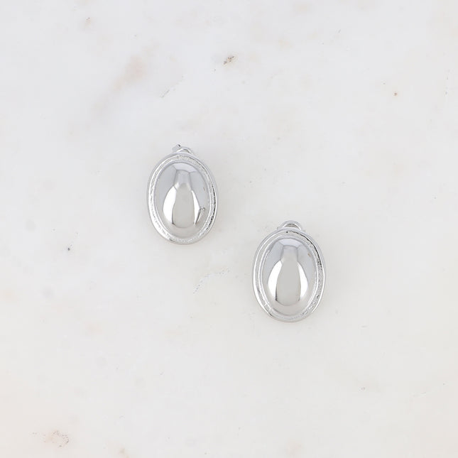 Boucles puces - petite pièce bombée ovale et miroir