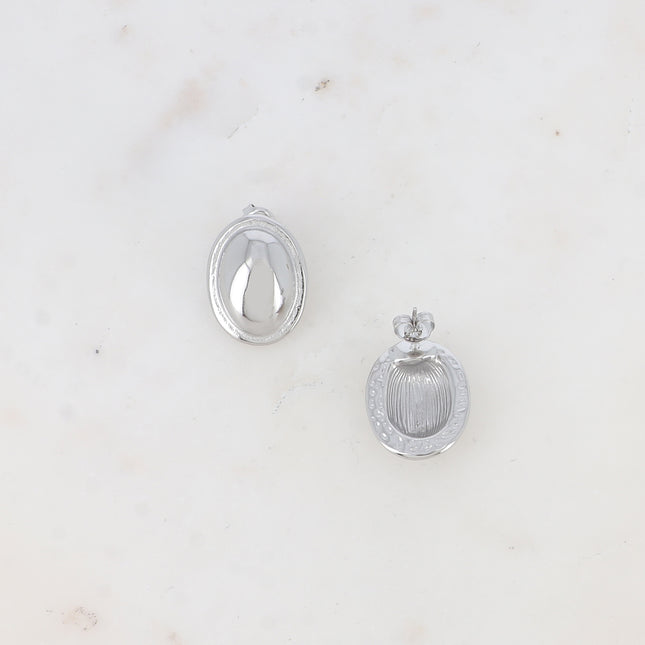 Boucles puces - petite pièce bombée ovale et miroir