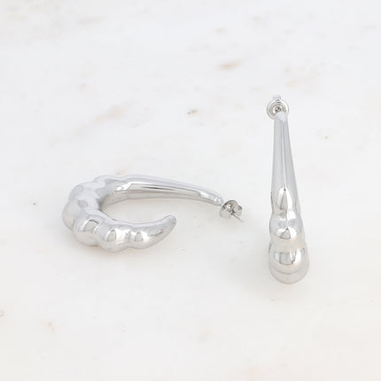 Créoles - anneau goutte et base style coquillage