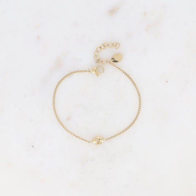 Bracelet - small smooth oval pendant