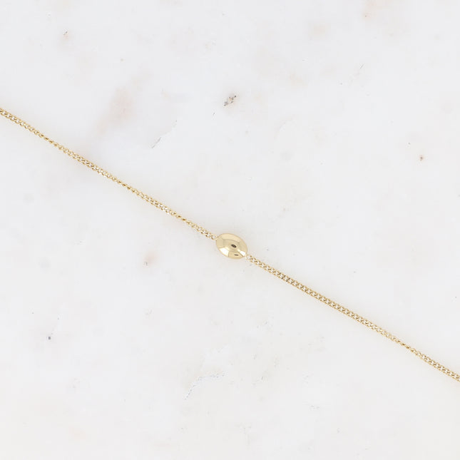 Bracelet - small smooth oval pendant