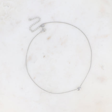 Collier - petit pendentif oval lisse