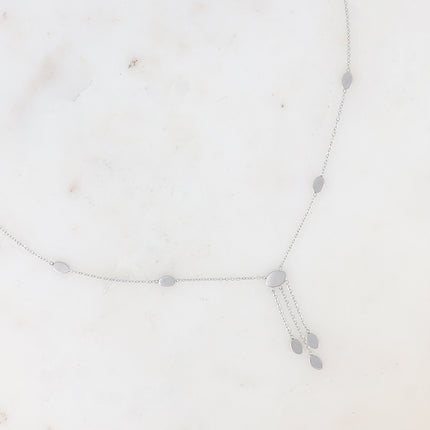 Collier  - pendentif avec 3 chaînes et pastilles ovales plates
