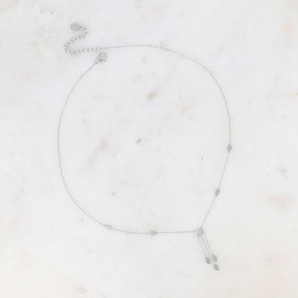 Collier  - pendentif avec 3 chaînes et pastilles ovales plates