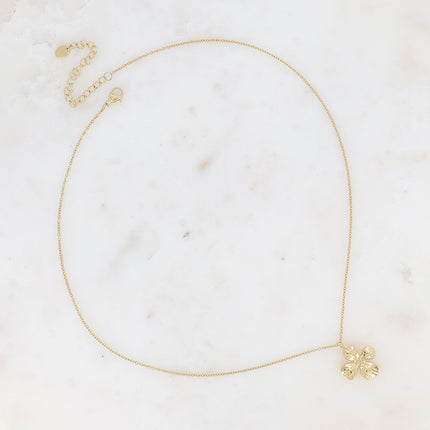 Collier Adèle - pendentif fleur texturée