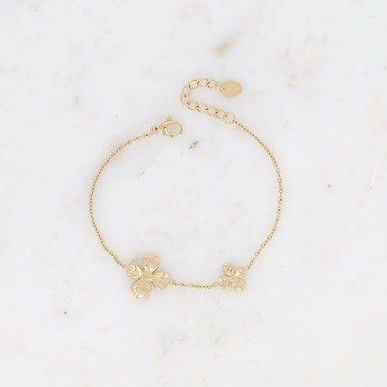 Bracelet Adèle - double fleur texturée