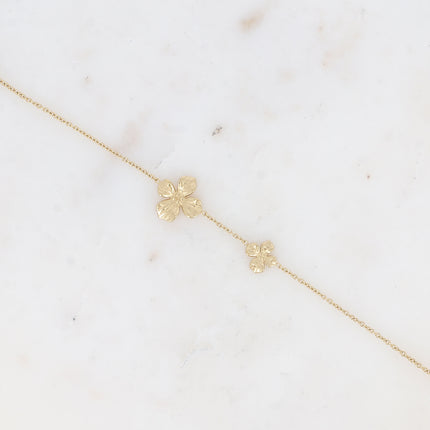 Bracelet Adèle - double fleur texturée