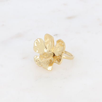 Bague Éliane - fleur texturée