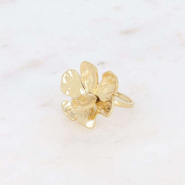 Bague Éliane - fleur texturée