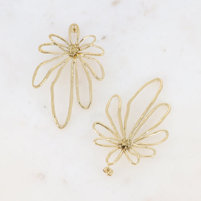 Boucles puces - grande pièce style feuillage ajouré