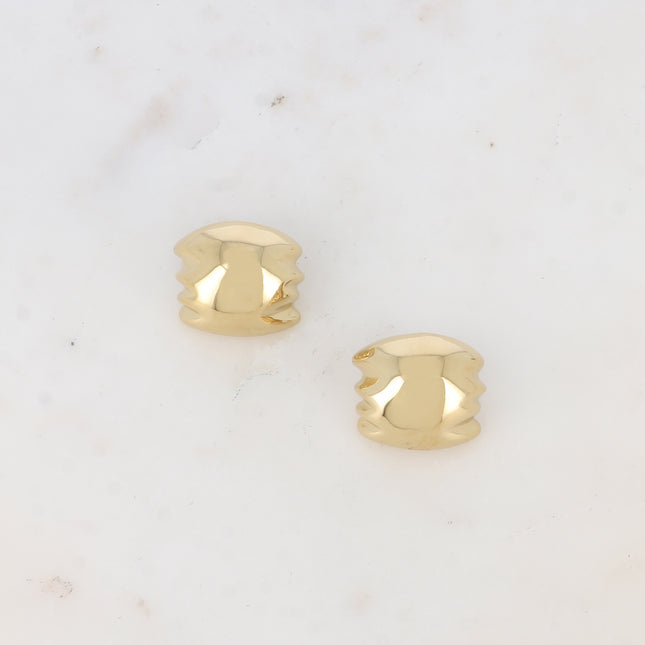 Stud earrings - rectangular piece with wavy sides