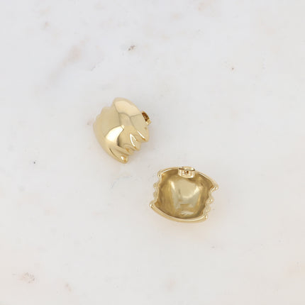 Boucles puces - pièce rectangulaire avec côtés ondulés