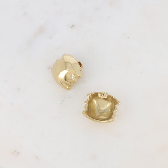 Stud earrings - rectangular piece with wavy sides