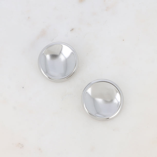 Stud earrings - 33mm curved round piece