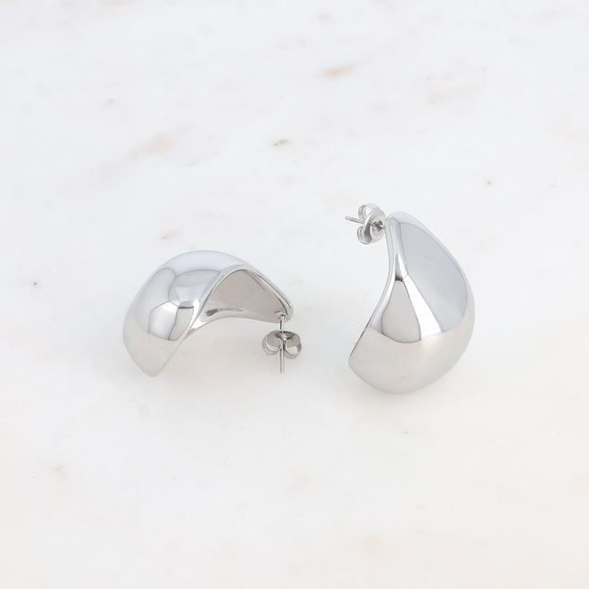 Boucles puces - goutte bombée, lisse et brillante