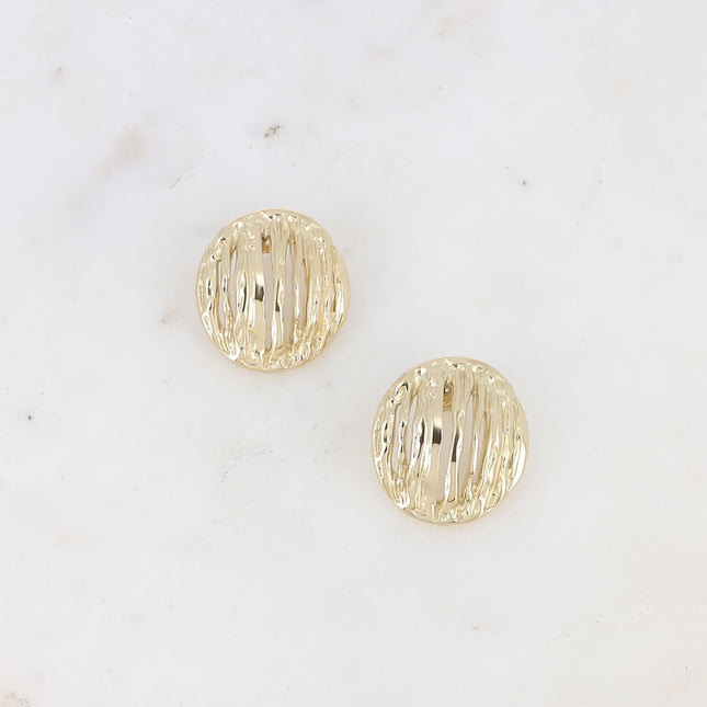 Boucles puces - pièce ovale texturée et ajourée