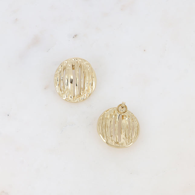 Boucles puces - pièce ovale texturée et ajourée