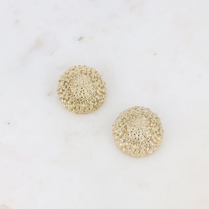 Boucles puces Sabyne - pièce ovale texturée et granuleux