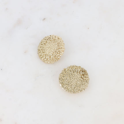Boucles puces Sabyne - pièce ovale texturée et granuleux