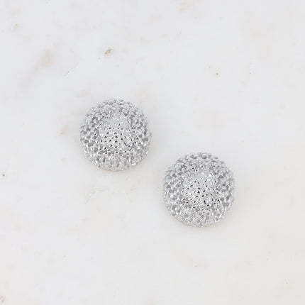 Boucles puces Sabyne - pièce ovale texturée et granuleux