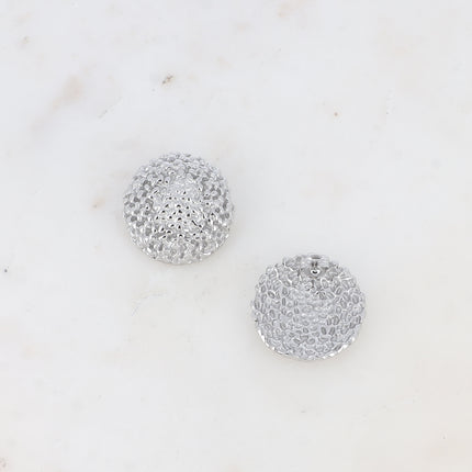 Boucles puces Sabyne - pièce ovale texturée et granuleux