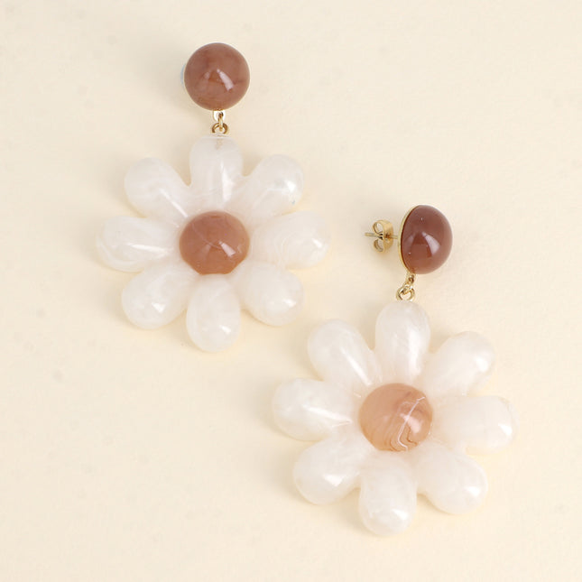 Boucles pendantes - double fleur pendante en acétate