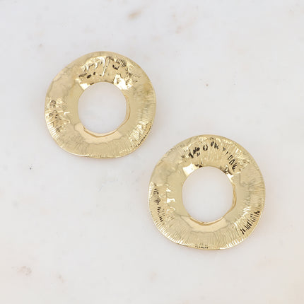 Boucles puces Jallia - grand cercle texturé 5cm