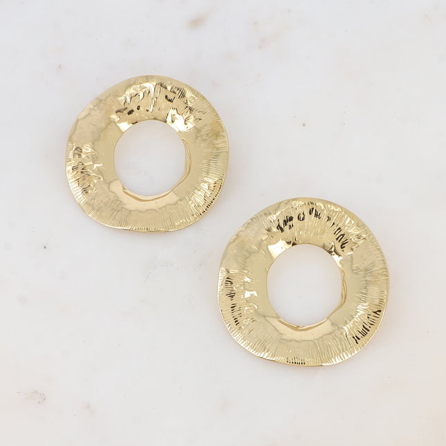 Boucles puces Jallia - grand cercle texturé 5cm