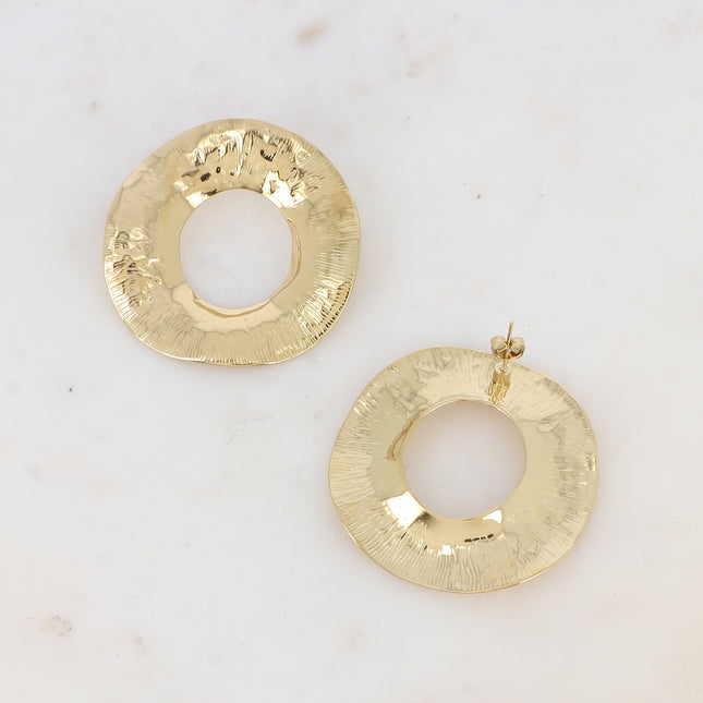 Boucles puces Jallia - grand cercle texturé 5cm