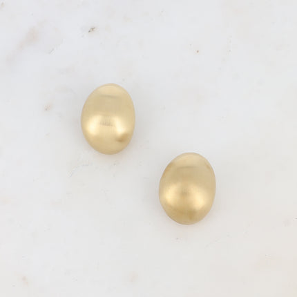 Boucles puces - pièce ovale creuse effet brossée