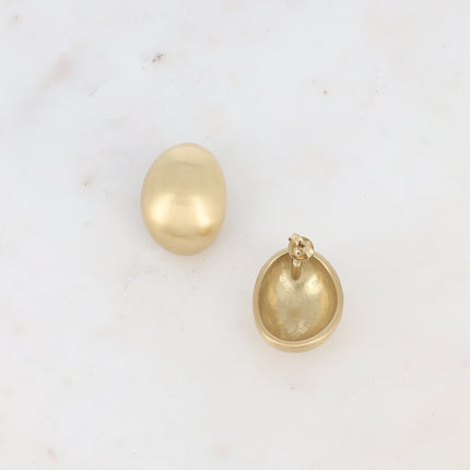 Boucles puces - pièce ovale creuse effet brossée