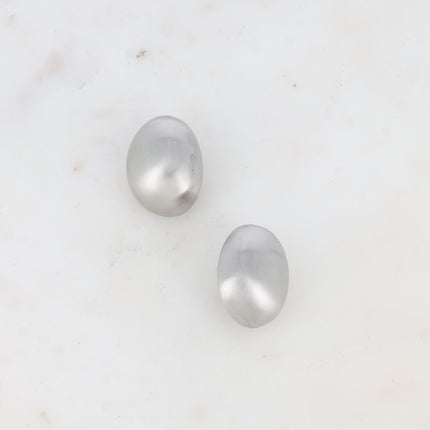 Boucles puces - pièce ovale creuse effet brossée