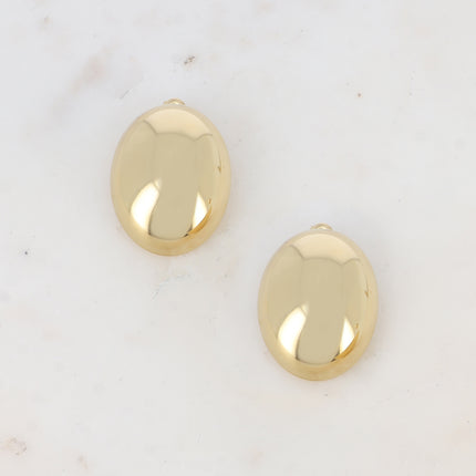Boucles puces - pièce ovale creuse lisse et miroir