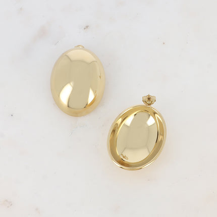 Boucles puces - pièce ovale creuse lisse et miroir