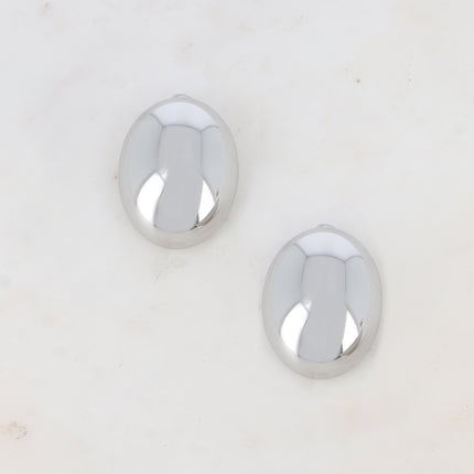 Boucles puces - pièce ovale creuse lisse et miroir