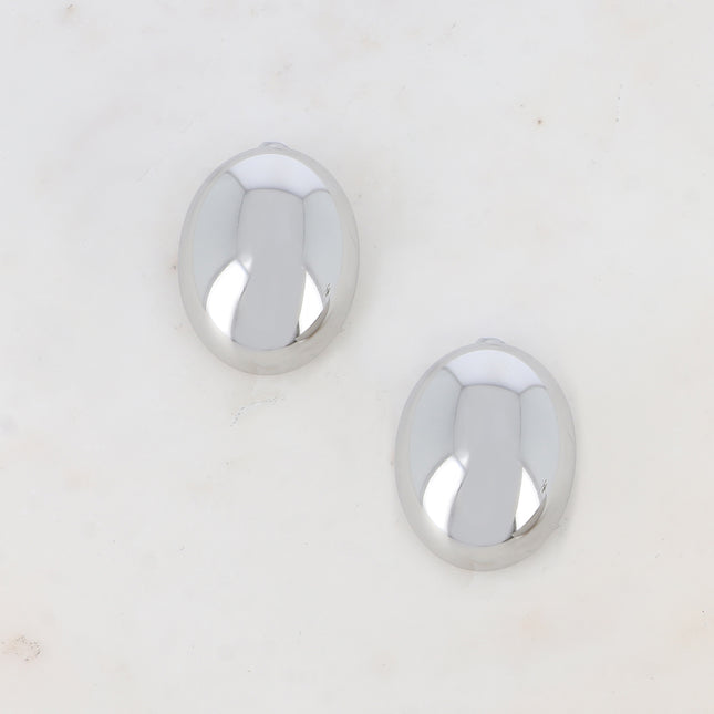 Boucles puces - pièce ovale creuse lisse et miroir